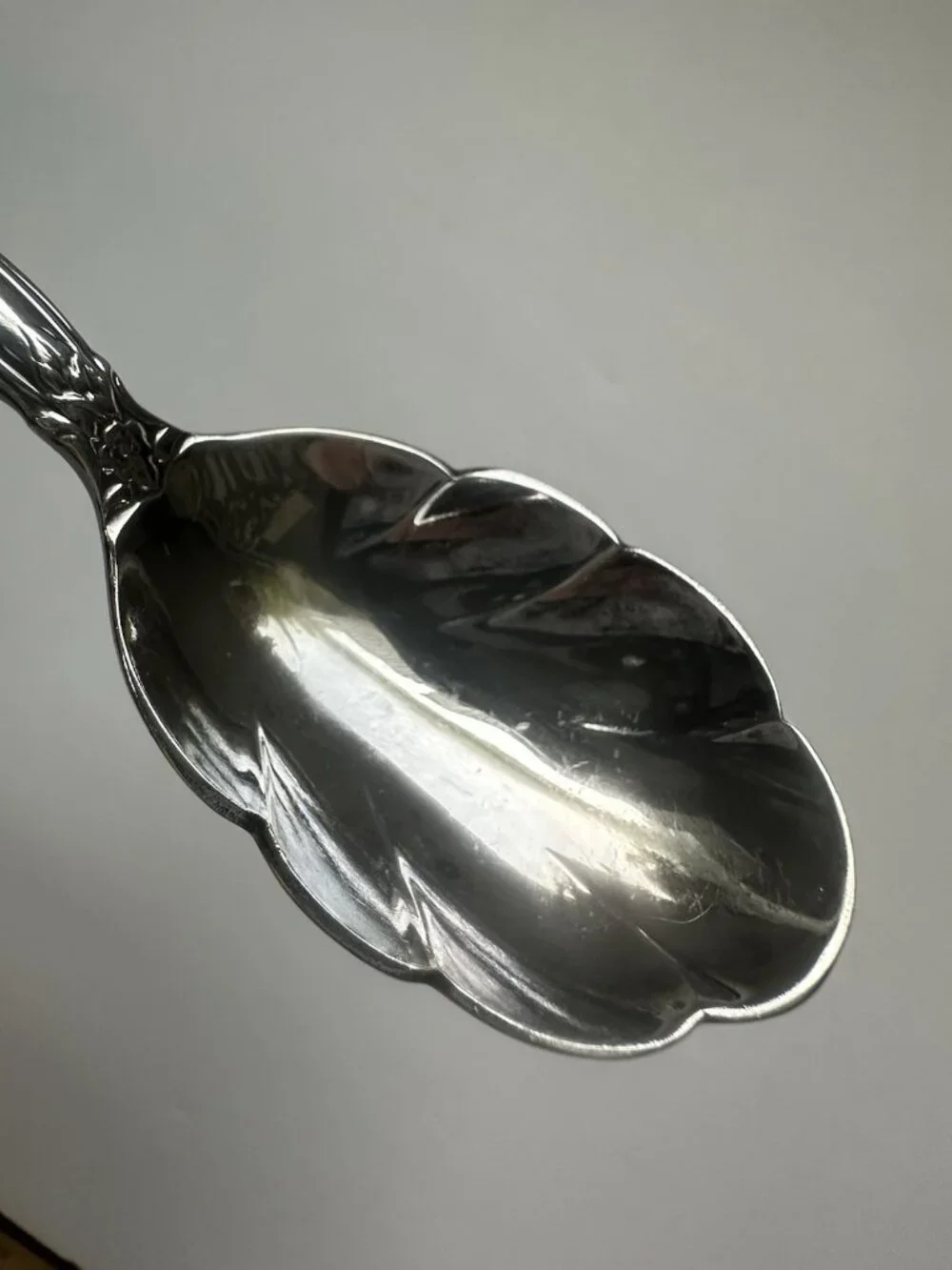 International Deep Silver Orleans French Baroque Sugar Spoon 1964 Silverplate